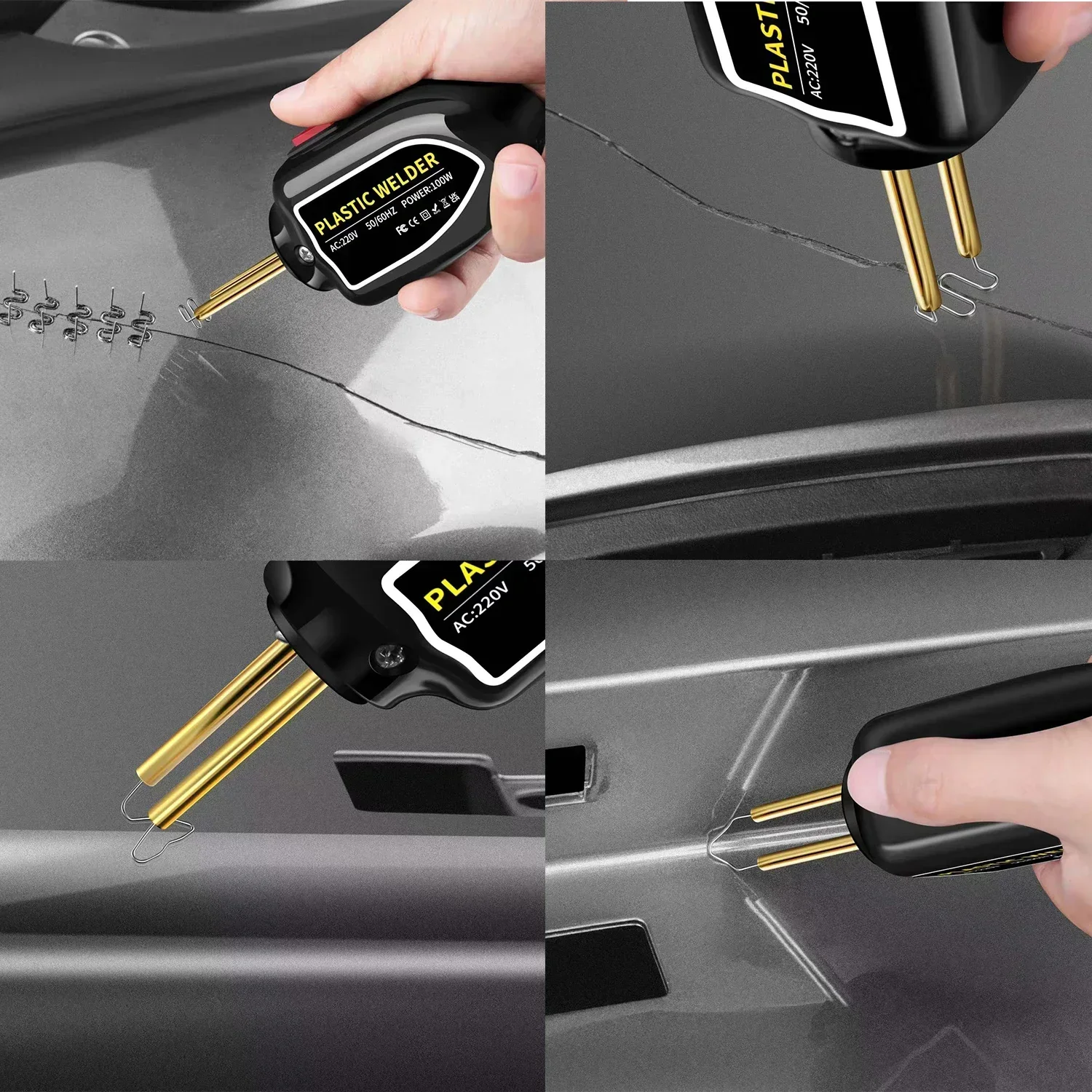 100W Plastic Welding Machine Plastic Welder Gun Hot Stapler Bumpers Repair Kit Soldering Iron For Car Bumper Repair Tools