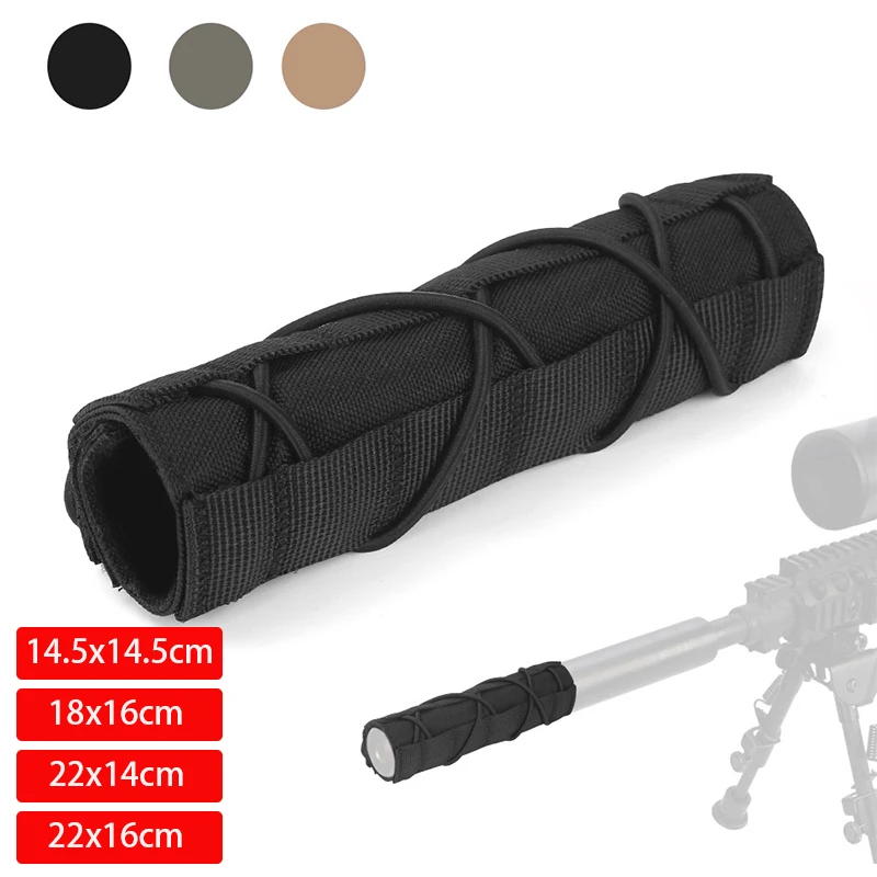 Cubierta de silenciador Airsoft, cubierta supresor de 14,5/18/22cm, silenciador de Rifle de aire, cubierta protectora de barril, accesorios para pistola de caza