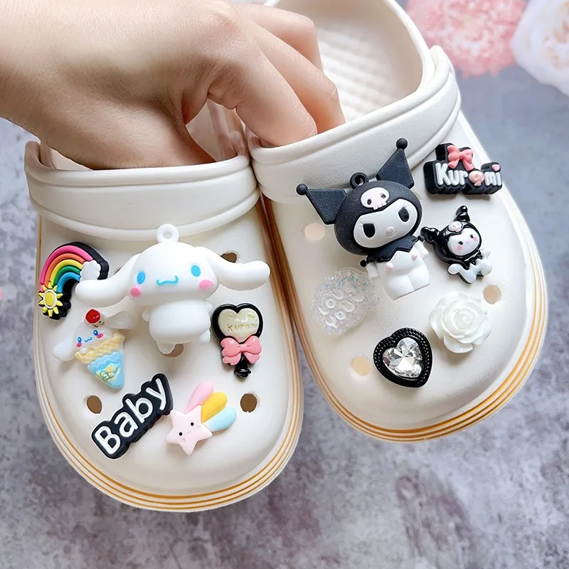 MINISO かわいいサンリオクロミかわいい靴アクセサリー漫画周辺シナモロールメロディーチャームバックルチャームキッズギフト