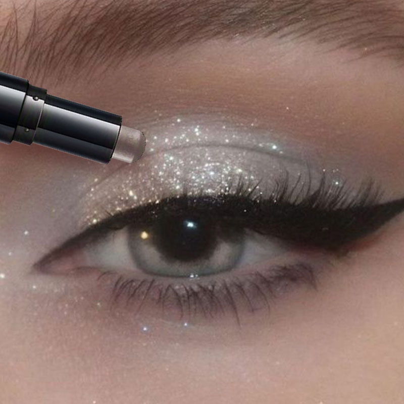 Doppelkopf-Lidschattenstift, bunt, schimmernd, braun, hoch wasserfest, Creme, Augenschattenstift, langanhaltendes Make-up, Kosmetik