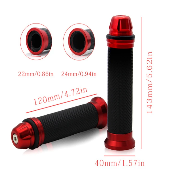 Manopla para guidão de motocicleta, 7/8 polegadas, 22mm, para aprilia, vitória, honda, suzuki, kawasaki, yamaha, bmw, ducati