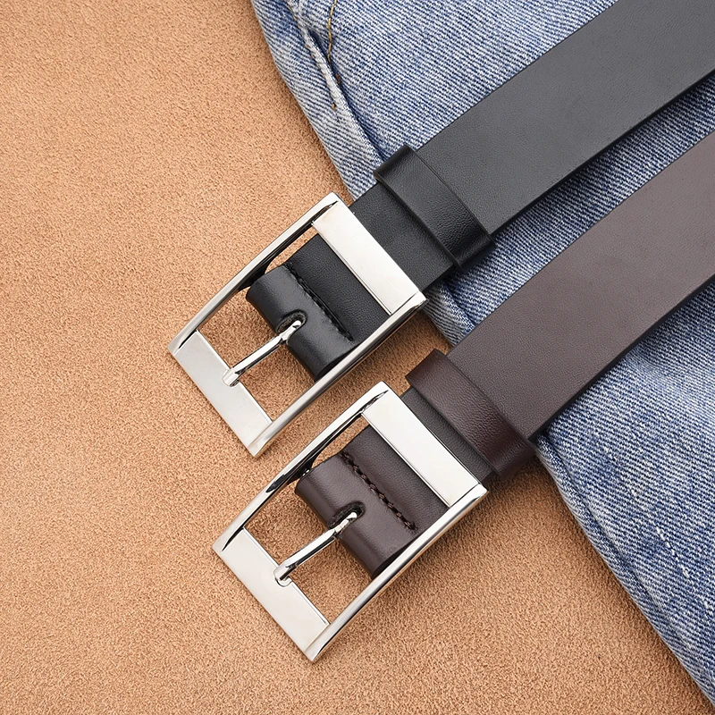 Cinturón Retro de PU con hebilla para hombre, cinturón de negocios versátil a la moda, cinturón de diseño único para hombre