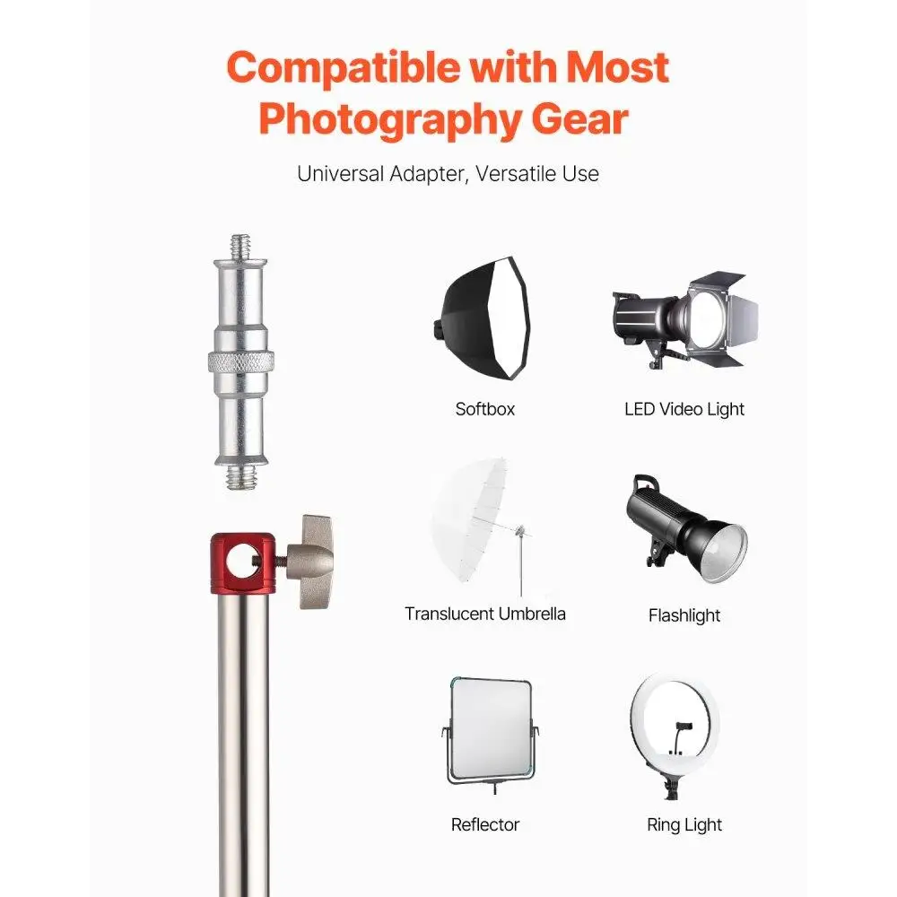 Heavy Duty Light Stand Casters Max Height 10.5ft 320cm Tripod Stand