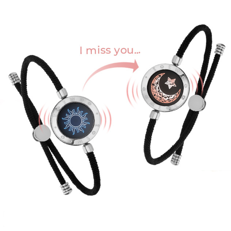 Totwoo Bluetooth Casal Pulseiras Lembrete de toque inteligente Presente romântico de longa distância para amantes iOS Android compatível
