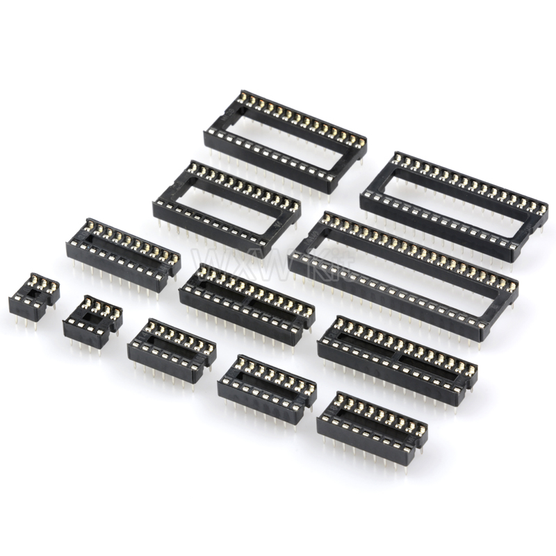 10 Uds. Enchufes IC de agujero cuadrado DIP6 DIP8 DIP14 DIP16 DIP18 DIP20 DIP28 DIP40 conector DIP 6 8 14 16 18 20 24 28 40 pines