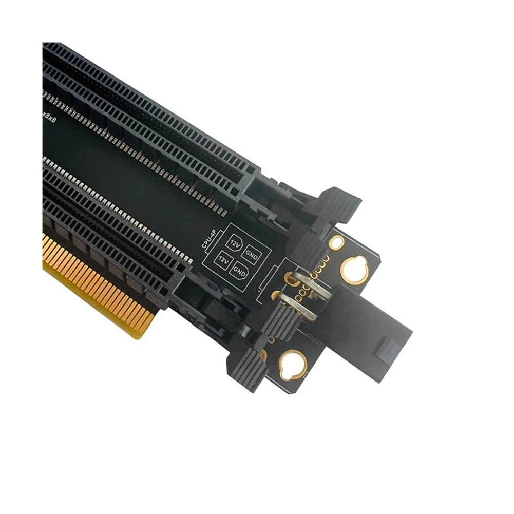 BABQ PCI-E 4.0 X16 Scheda di espansione da 1 a 2 Scheda divisa Gen4 PCIe-Biforcazione da X16 a X8X8 con slot spaziati da 20 mm CPU4P(4 pin)