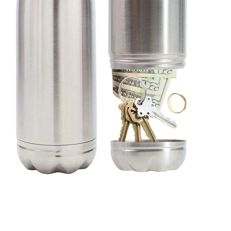 Garrafa de água de desvio de 750ml – Recipiente secreto portátil com compartimento secreto oculto para comprimidos, dinheiro/objetos de valor