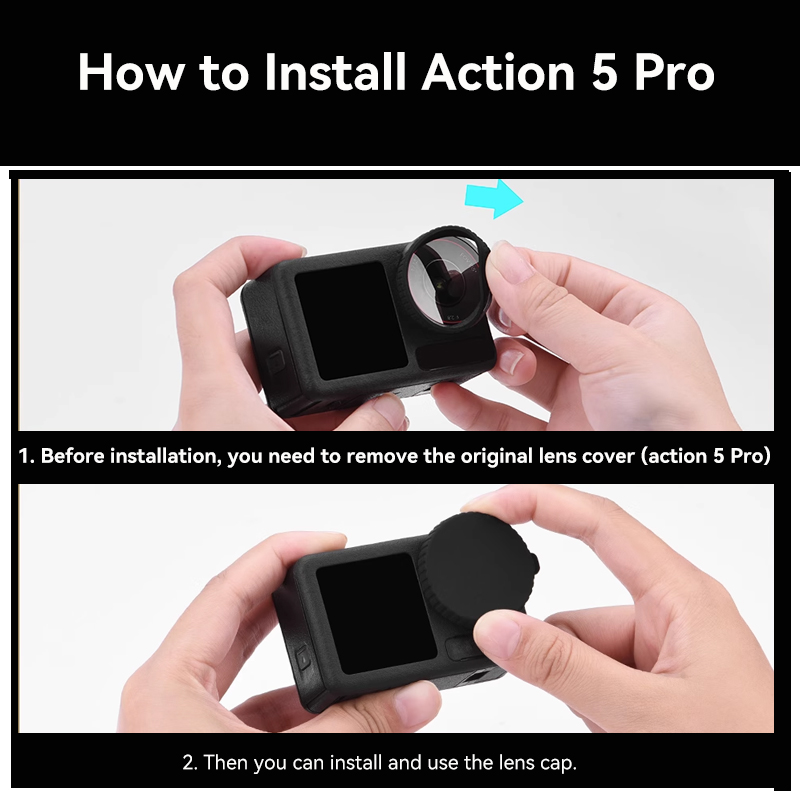 For DJI Osmo Action 5 Pro 4 Lens Cover HD Tempered Glass Screen Protector Front Rear Film Cap For DJI Action 4 5Pro Accessories