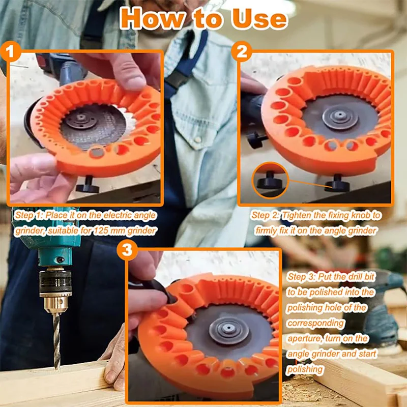 Multipurpose Drill Bit Grinding Sharpener Polishing Grinding Tool 125mm Angle Grinder Powered Tool Parts For 2-13mm Drill Bits