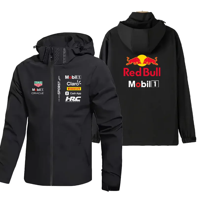 Мужская гоночная куртка с логотипом Red Bull, модная повседневная свободная мотоциклетная куртка для спорта на открытом воздухе, негабаритная верхняя одежда для гоночной команды на заказ