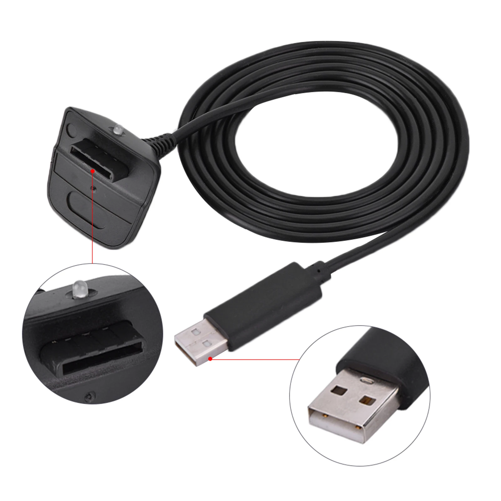 For Microsoft Xbox 360 Wireless Controller USB Charger Quick Charging Cable Cord Usb charging cable for Xbox 360 playing game