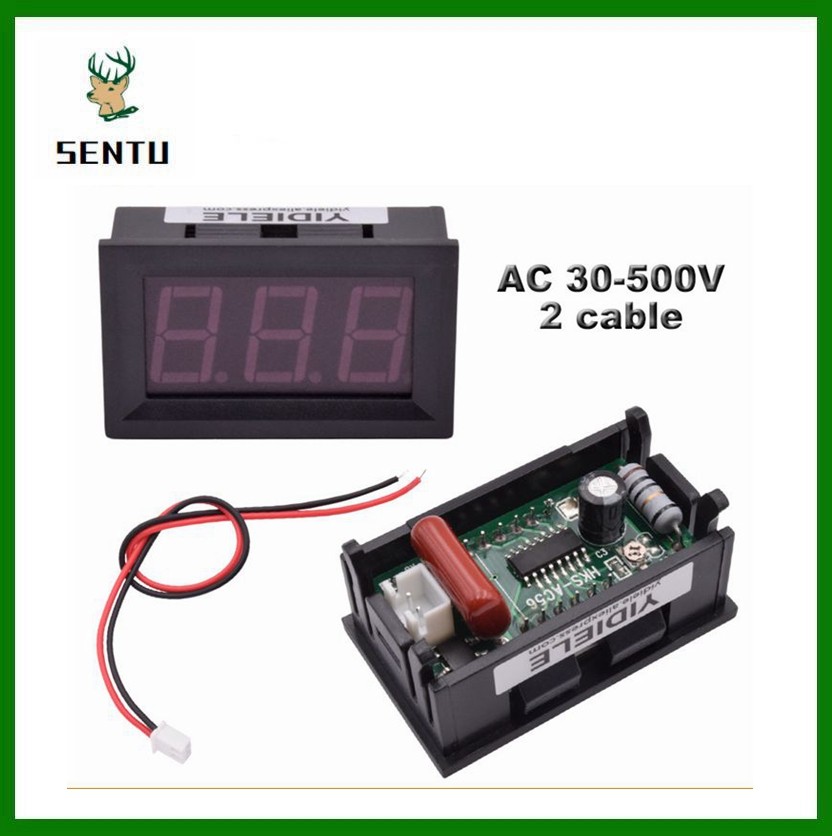 Voltímetro Digital LED CC de 0,56 pulgadas, voltaje de 0-100V, 3 cables, amperímetro Digital, voltímetro, probador de Panel de voltios para motocicleta y coche