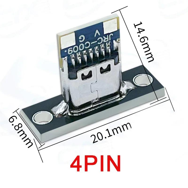 10個 USB 3.1 Type C ソケット (ネジ取り付けプレート付き) 2ピン、4ピン メス コネクタ ジャック 充電ポート 正逆