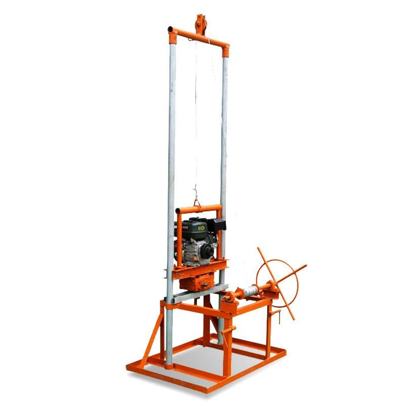Plataforma de perforación de pozo de agua diésel/gas portátil para el hogar, pequeña, personalizada, 50m, 80m, 100m