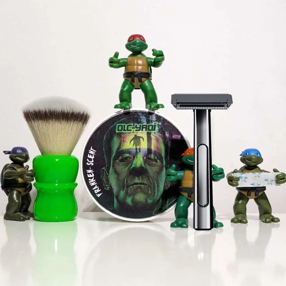 Whityle 20T Glide Pro 4D Rasoio di sicurezza super a doppio taglio Rasoio a mezza lama con custodia da viaggio in pelle per uomo Cura della toelettatura
