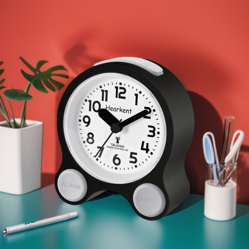 Reloj despertador parlante con retroiluminación de tiempo y temperatura, repetición de escritorio, calendario de voz clara, reloj de mesa electrónico para dormitorio