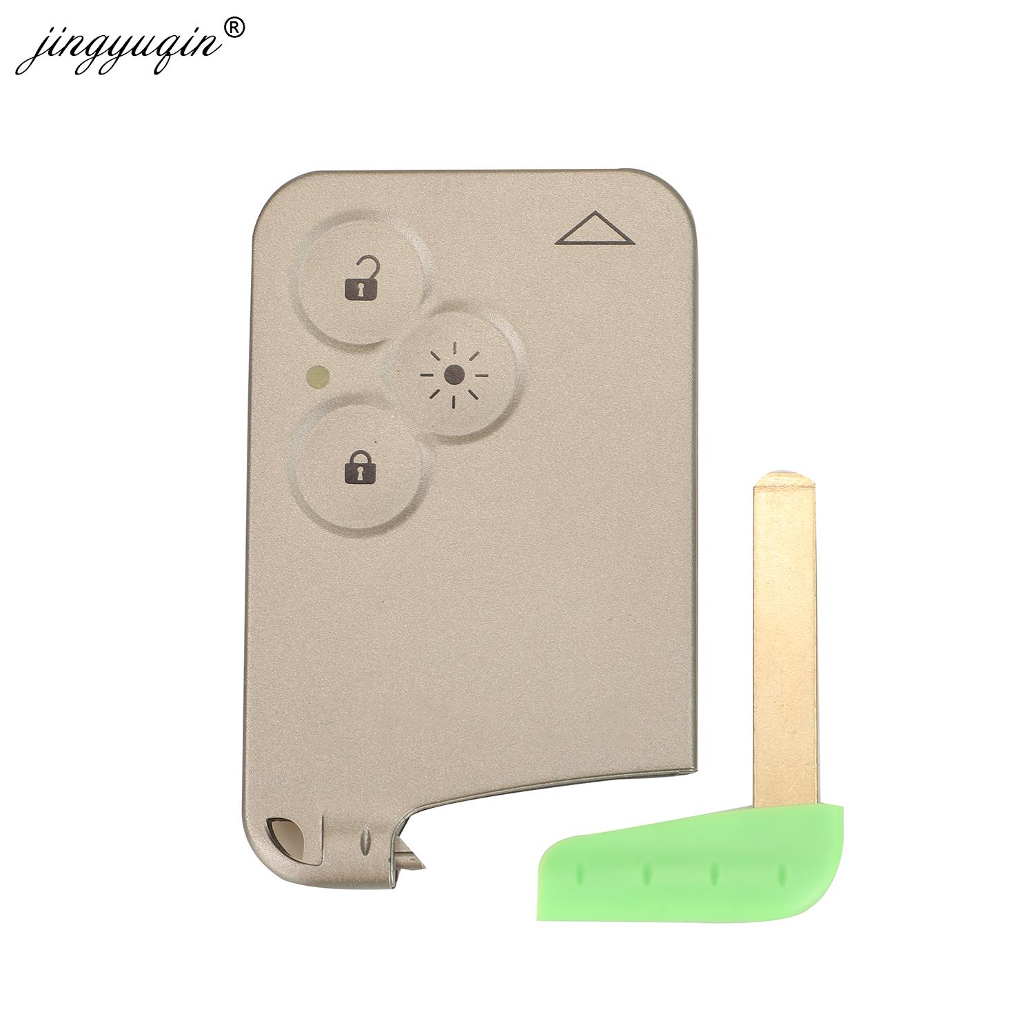 Jingyuqin 2/3 ボタン車リモートキーカードシェルスマートカードキーレスケースルノーラグナエスパス交換