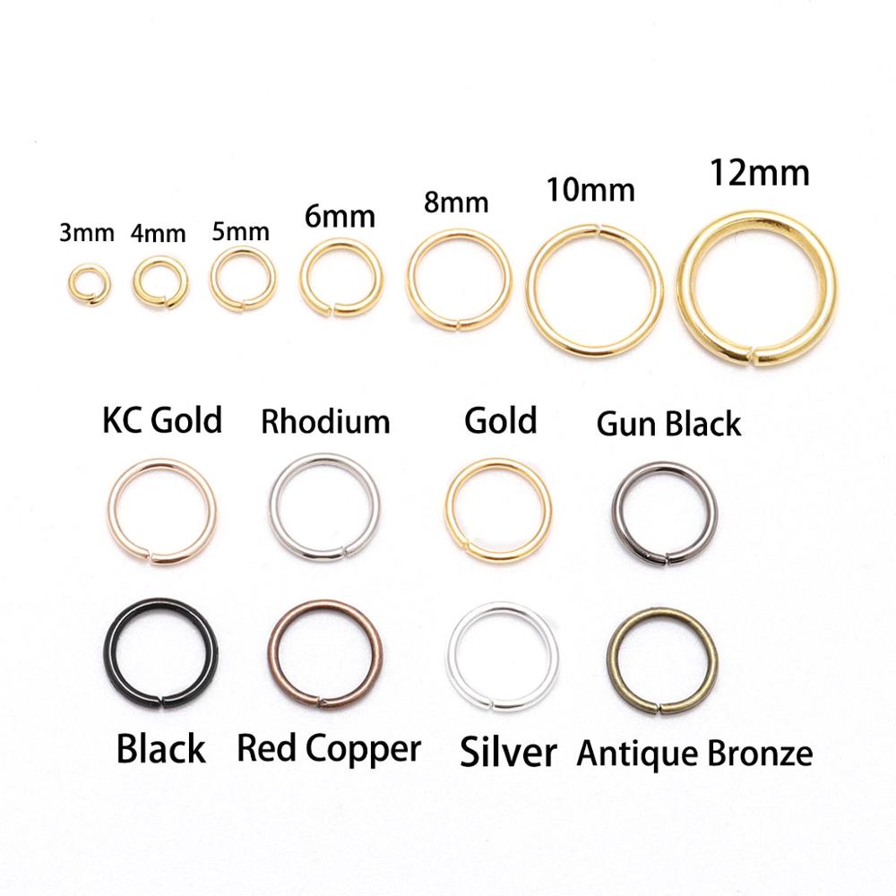 50-200 pçs/lote 3-20mm anéis de salto abertos rosa ouro loops anéis divididos conectores para diy jóias fazendo descobertas acessórios diy