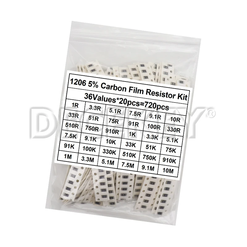 4000 Uds 0402 Kit de resistencias SMD Kit surtido 10ohm-1M ohm 5% 80valuesX 50 Uds = 4000 Uds Kit de muestra 0805 0603 1206 2512 1210