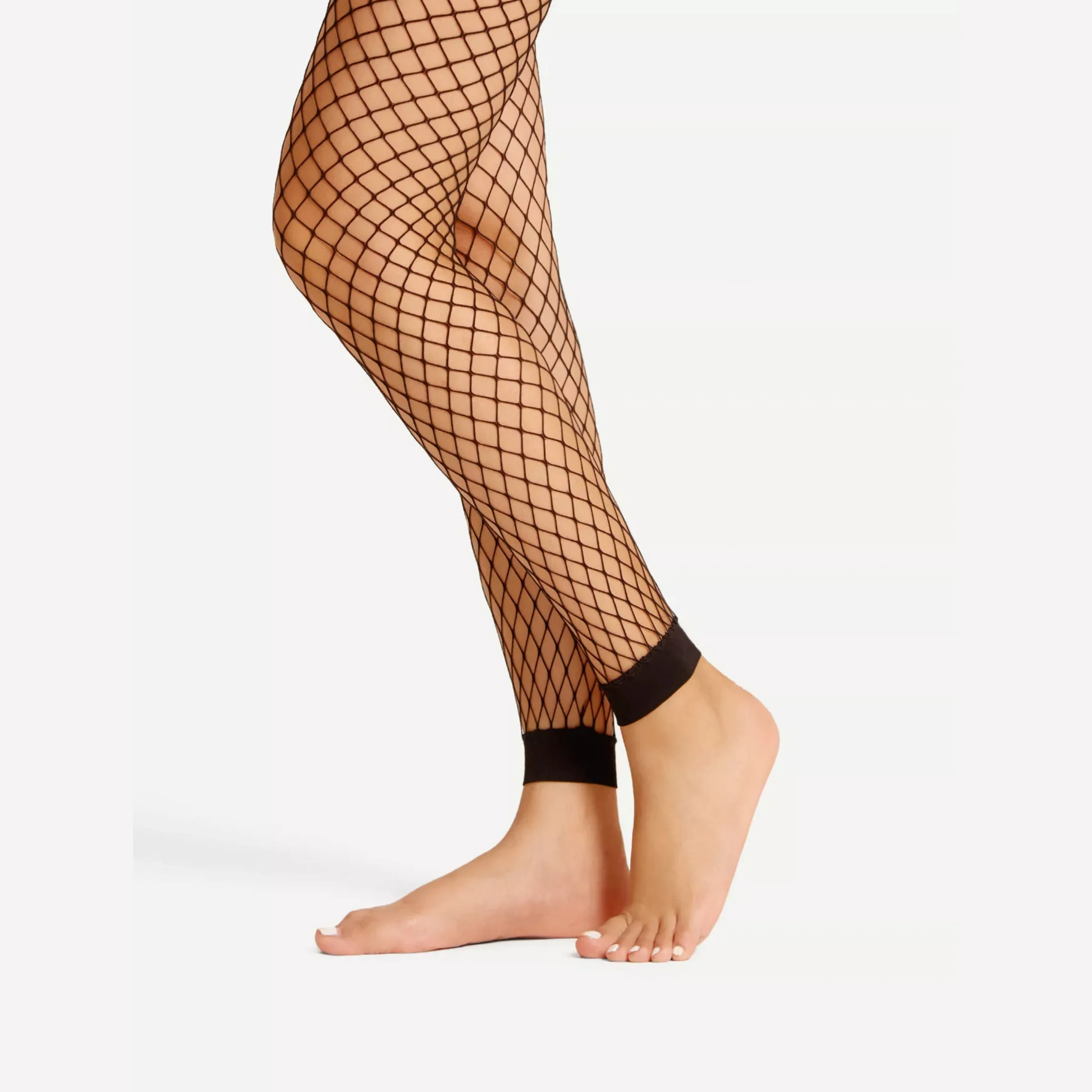 1 par feminino meias de malha de nove pontos sexy oco meias arrastão leggings de nove pontos meias de malha