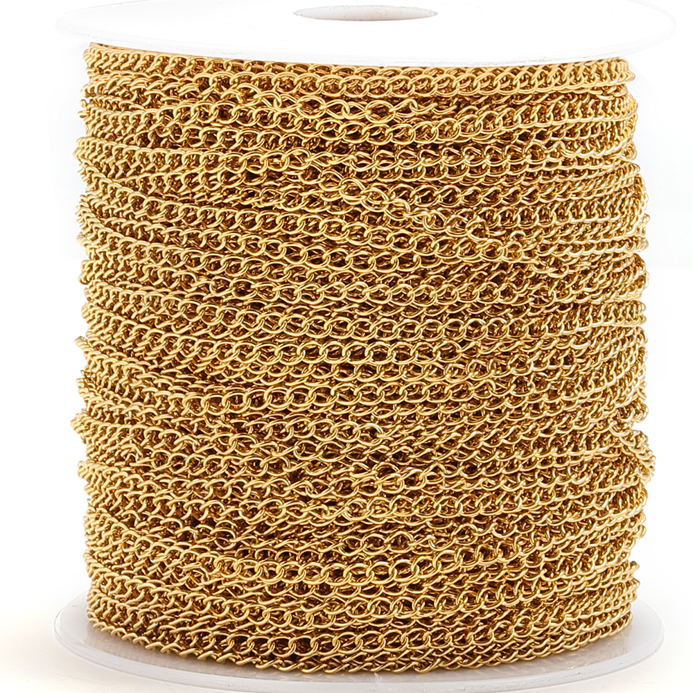 Corrente de extensão de aço inoxidável de 2 metros 2/3/4mm colar de ouro pulseira acessórios de corrente corporal faça você mesmo