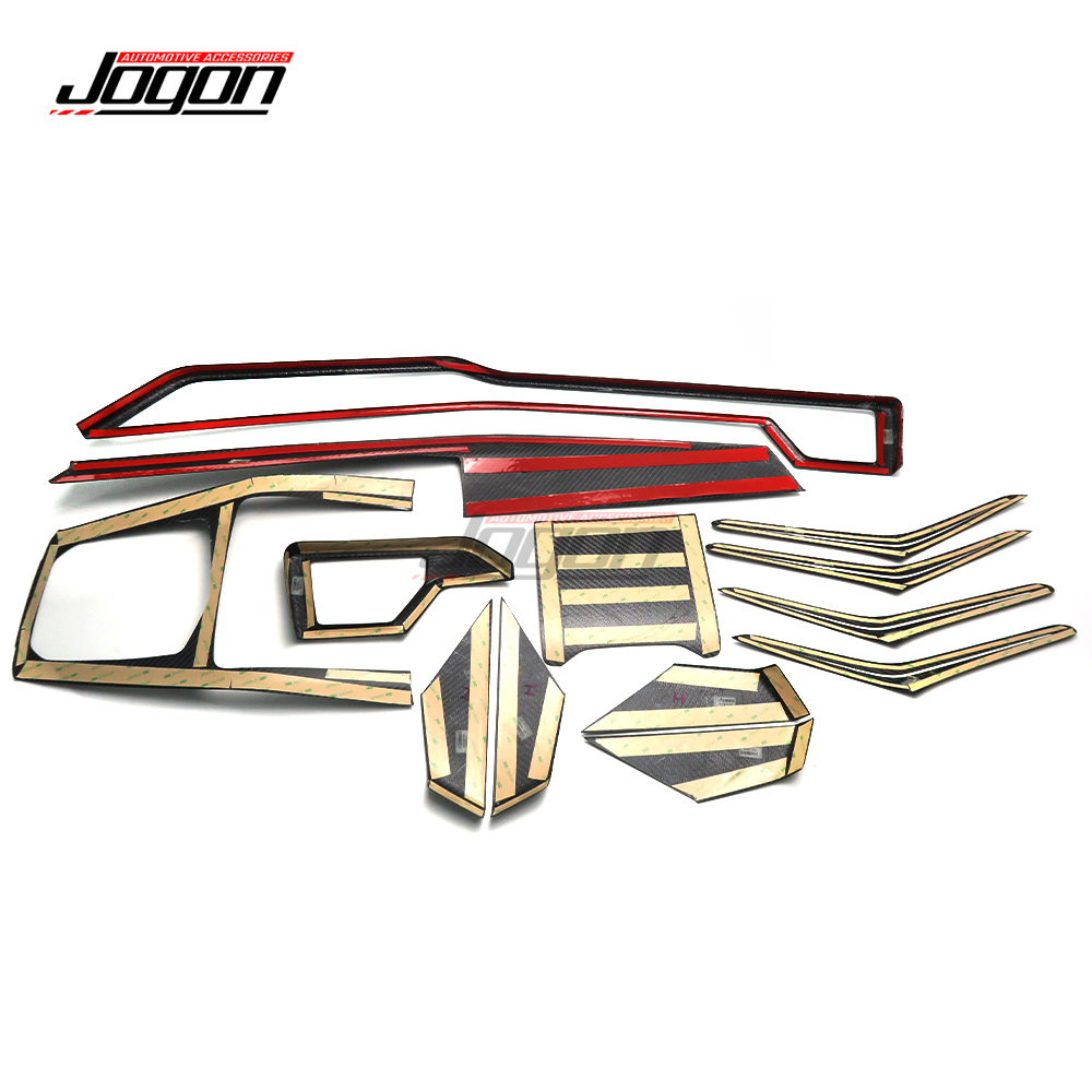 13 buah instrumen dalam mobil karbon, kotak penyimpanan kontrol pusat pemindah gigi penutup pintu Trim untuk BMW X5 G05 2023 2024 2025