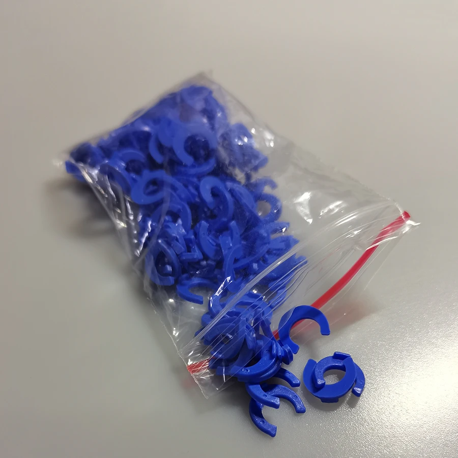 100Pcs 1/4 "3/8" ODท่อPEท่อสีฟ้าคลิปC-Ringท่อQuickเชื่อมต่อAquarium ROระบบReverse Osmosis