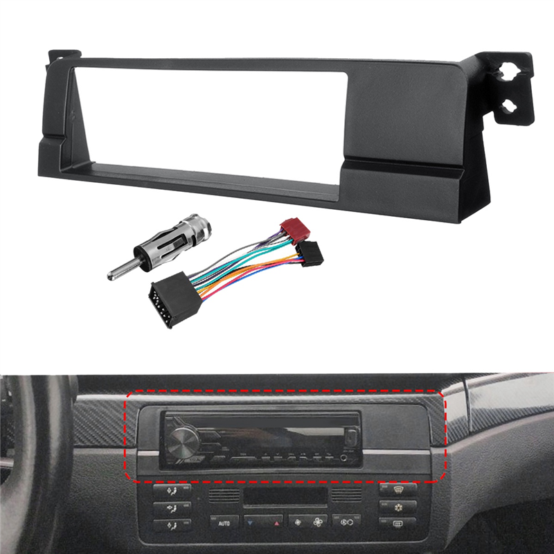 Panneau d'adaptateur de façade d'autoradio 1 Din, kit d'installation de cadre stéréo CD DVD pour BMW Série 3 E46 1998-2005