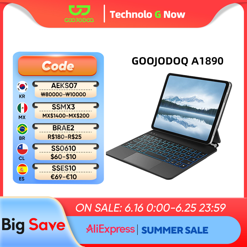 GOOJODOQ Magic Keyboard для iPad Pro 11 2024 Air 4 Air 5 Air 6 для iPad 12.9 Чехол 10-го поколения 6-го 5-го 4-го 3-го поколения