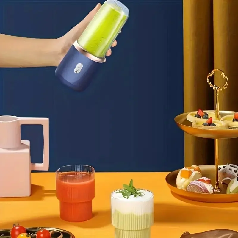 1세트 - 2컵이 포함된 새로운 휴대용 주서기, USB 충전식 미니 블렌더, 신선한 주서기 컵, 개인용 스무디 블렌더