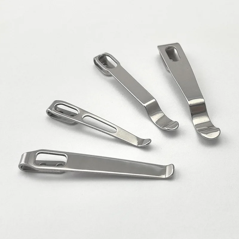 Abrazadera trasera con Clip de bolsillo para cuchillo de acero inoxidable 420, 4 tipos, con 3 uds. De tornillos M2.5, piezas de accesorios de repuesto DIY