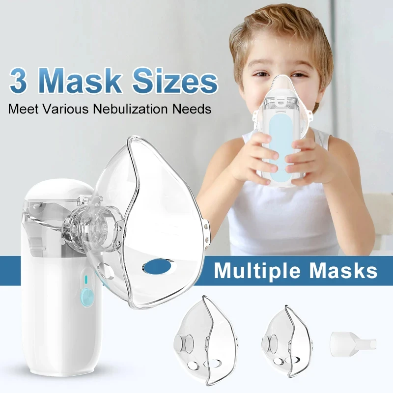 มินิตาข่ายมือถือ Nebulizer Hoseheld ทางการแพทย์ Silent Ultrasonic Inhaler ไอน้ํามือถืออุปกรณ์ไหล่จมูกสําหรับเด็กผู้ใหญ่