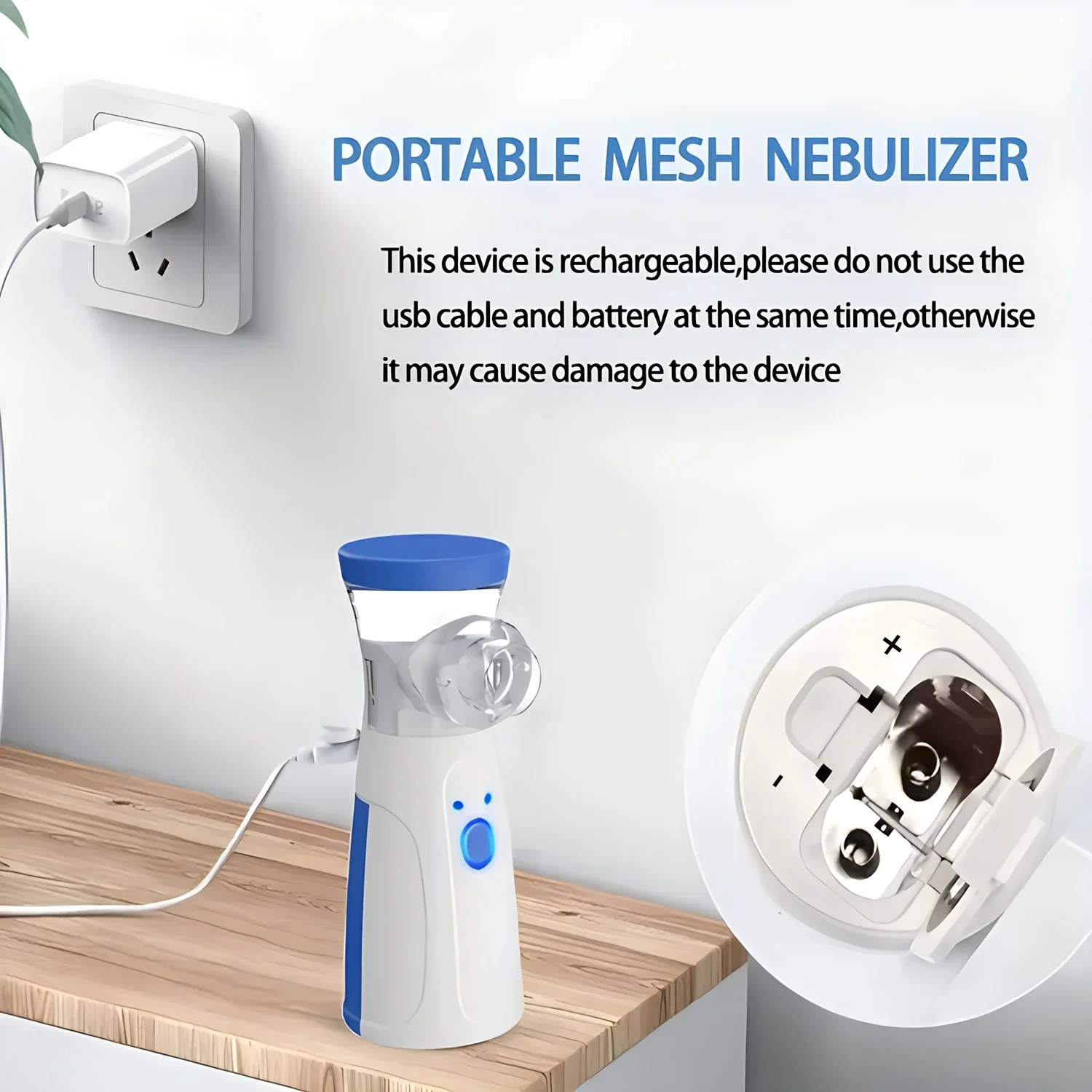 กลางแจ้งทางการแพทย์เงียบตาข่าย Nebulizer มือถือหอบหืด Inhaler Atomizer เด็ก Health Care Mini แบบพกพา Nebulizer Humidifier