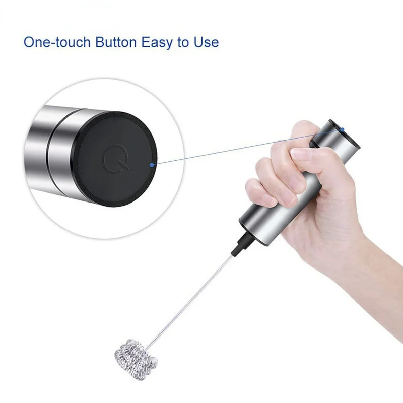 Điện Mạnh Mẽ Bọt Sữa Với 3 Lò Xo Thép Không Gỉ Đánh Máy Tạo Bọt Sữa Uống Cà Phê Thiết Thực Nấu Dụng Cụ
