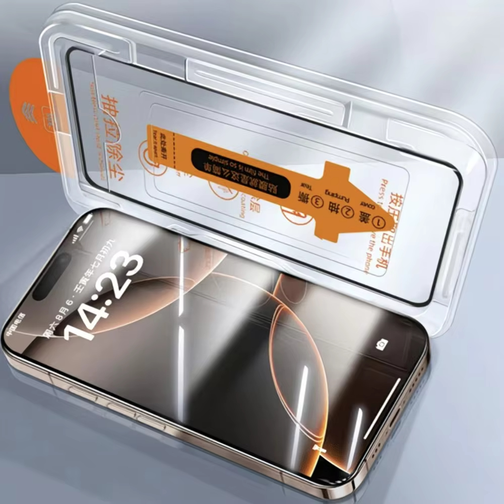 NNBILI 3 uds Protector de pantalla de fácil instalación sin polvo para iPhone 17 16 Pro Max 17Air 16E HD películas antiarañazos de vidrio templado