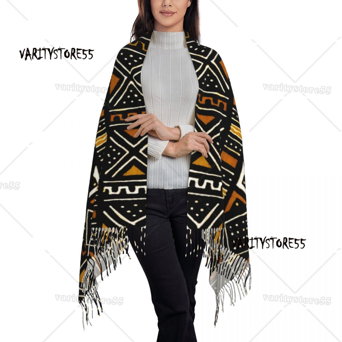 Op Maat Bedrukte Afrikaanse Bogolan Sjaal Mannen Vrouwen Winter Herfst Warme Sjaals Afrika Etnische Tribale Kunst Omslagdoek