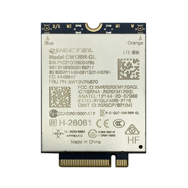 Quectel EM120R-GL LTE-A Cat12 4G M.2 módulo para 2021 Thinkpad P14s P15s L14 L15 T14 T14s T15 X1 Carbon 9th Yoga 6th X13 Gen2