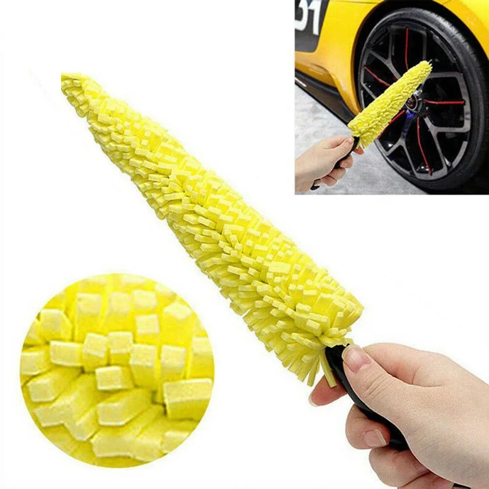 1 Uds. Cepillo limpiador de ruedas de coche, herramienta de limpieza de llantas, fregado automático, lavadora de vehículos, limpiador de polvo, esponja, lavadora de coche para automóvil