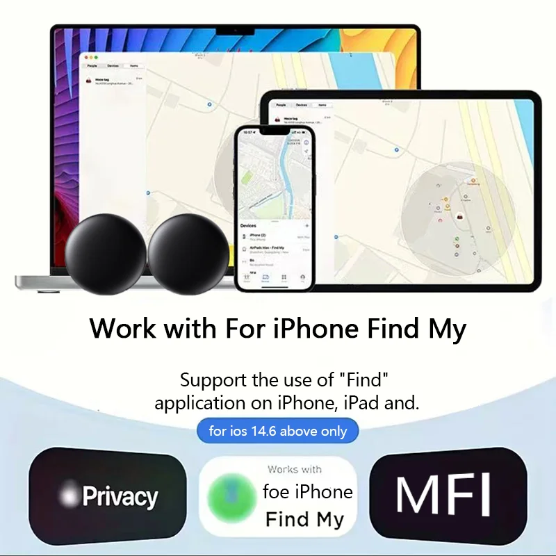 4er-Pack IOS GPS Smart Tag für Apple Find My Tracker Kits mit starker magnetischer Saugnapf, Silikonhülle, Anti-Verlust für Skateboard-Auto