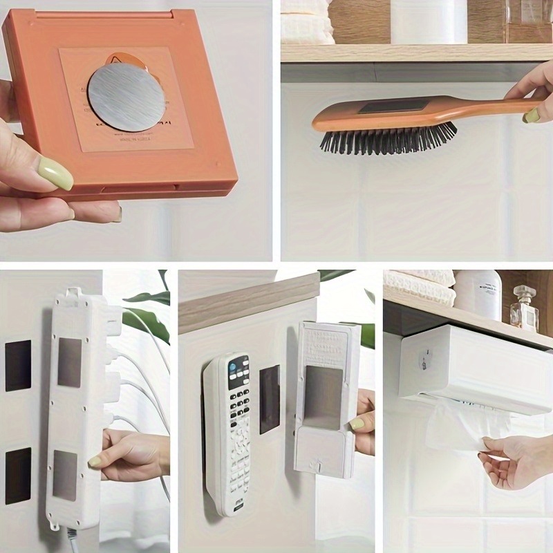 16pcs Magnetic Sheets with Adhesive Backing - Flexible & Stickers for Fridge, Whiteboard, Home Decor (Black, 3.51 x 3.51 cm)