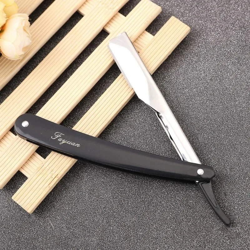 2 สี Professional Manual เครื่องโกนหนวดตรงขอบสแตนเลส Sharp ตัดผมมีดโกนโกนหนวดเครื่องตัดเคราพร้อมใบมีดโกนหนวด