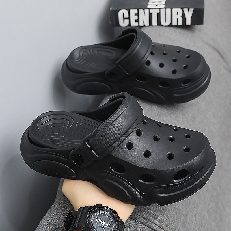 Sandales d'été à semelles épaisses pour hommes, antidérapantes, respirantes, pantoufles de plage décontractées