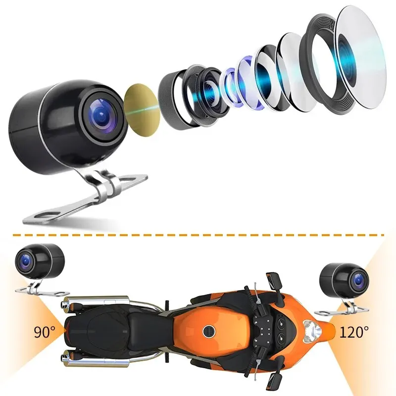 1080p防水オートバイカメラdvrオートバイdashcam 2インチフロント & リアカメラビデオレコーダーdvr黒暗視ボックス