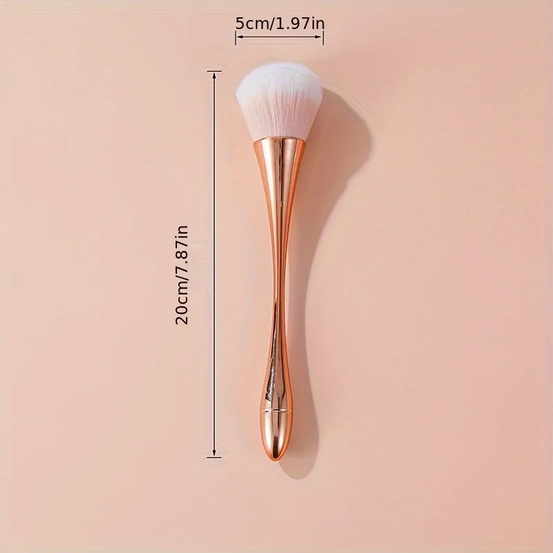 Brocha de maquillaje de abanico dorado rosa, brocha cosmética, brocha para polvos sueltos, brocha para resaltar, brocha para colorete, fijación de maquillaje de cabello suave
