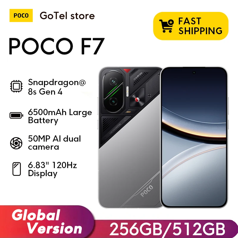 【Estreno mondiale】POCO F7 5G Versione globale Snapdragon ®   8s Gen 4 NFC 6.83 Display AMOLED 1.5K Fotocamera 50MP OIS 6500mAh Smartphone