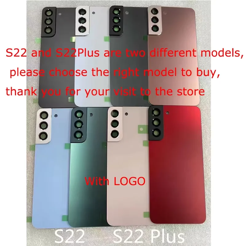 삼성 갤럭시 S22 울트라 S908 S22 S22 플러스 유리 배터리 커버 교체 후면 도어 하우징 패널 케이스 카메라 렌즈 부품