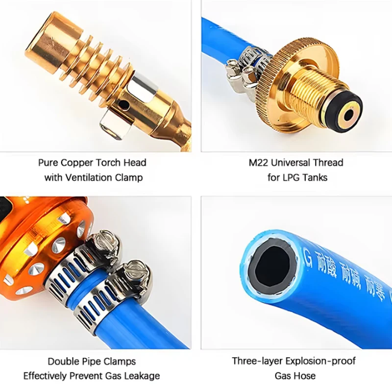 Flame Welding Torch Copper Aluminum Soldering Tool Liquefied Propane Gas Torch for Precious Metal Melting Gas Torch Blower