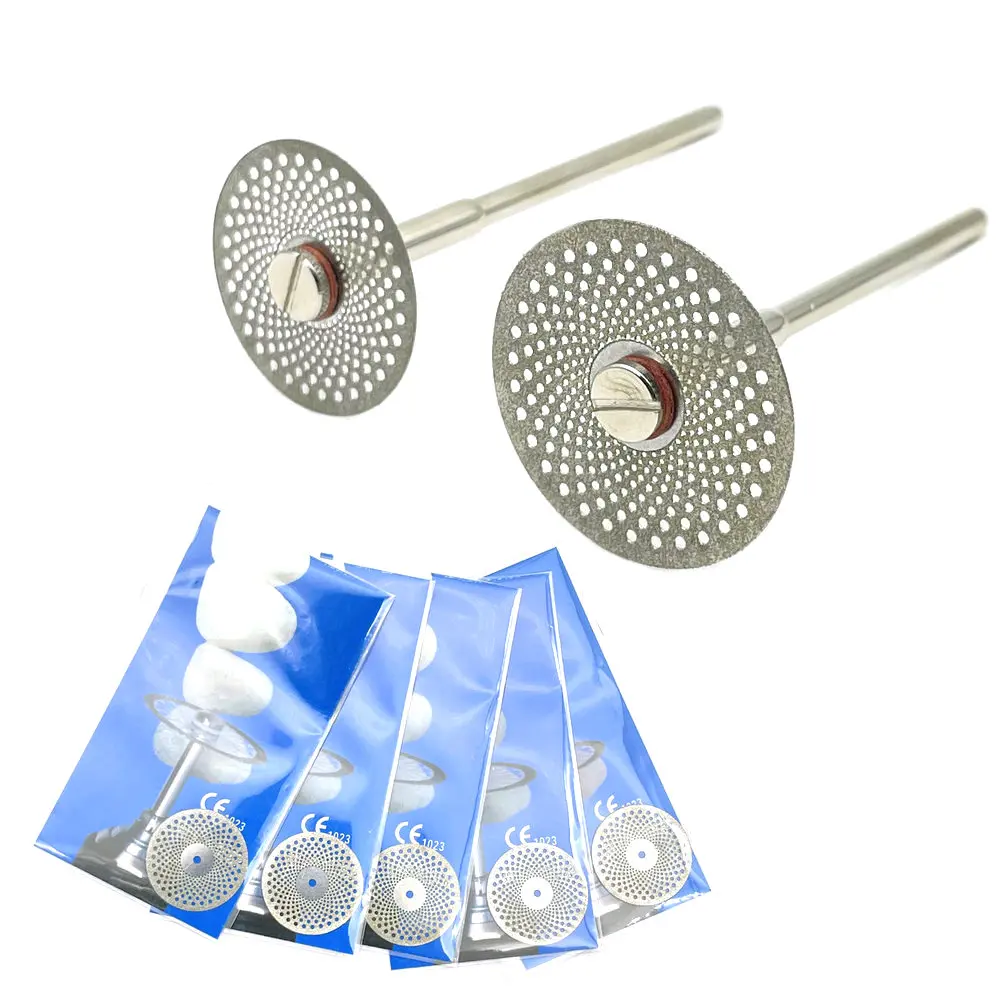 5 pçs discos de disco de diamante dental dupla face grit disco de corte ferramenta espessura laboratório dental c19/220