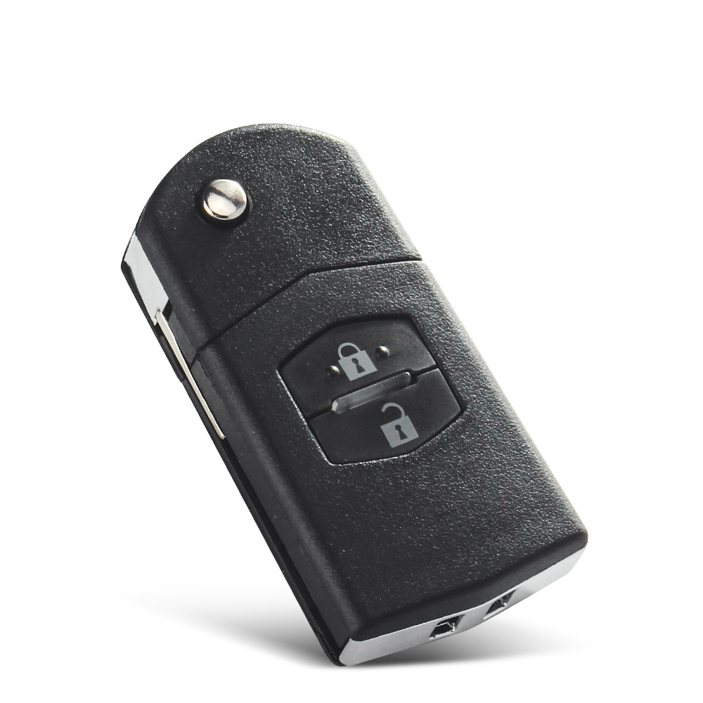 KEYYOU 2/3/4 ボタンリモートキーケース Fob シェルフリップ折りたたみマツダ 2 3 5 6 M6 MX5 CX5 CX7 CX9 RX8 2011-2015