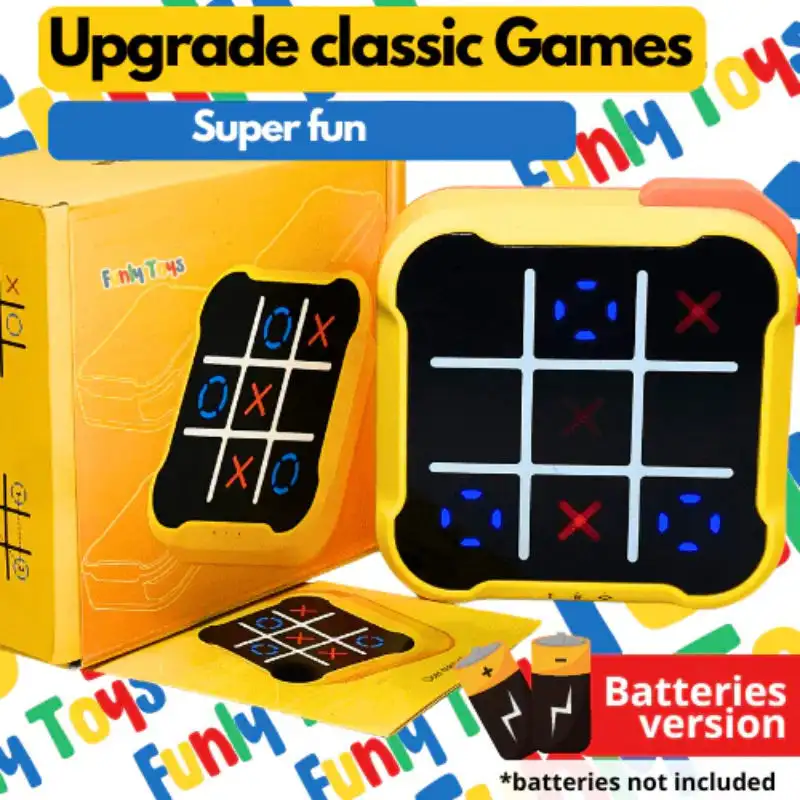 Tic-Tac-Toe เกมกระดานเด็กของเล่นอิเล็กทรอนิกส์หมากรุกเกมกระดานหมากรุกเกมกระดานหมากรุกชุดหมากรุกแบบพกพาสําหรับผู้ใหญ่เด็ก